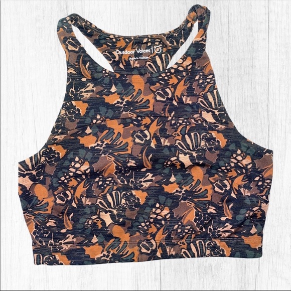 Outdoor Voices Sierra Abstract Floral Sports Bra Crop Top - Picture 4 of 5